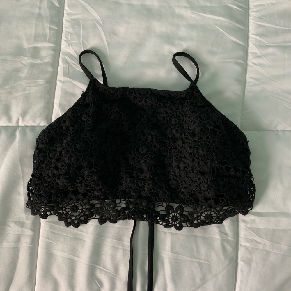 Black lace bikini top